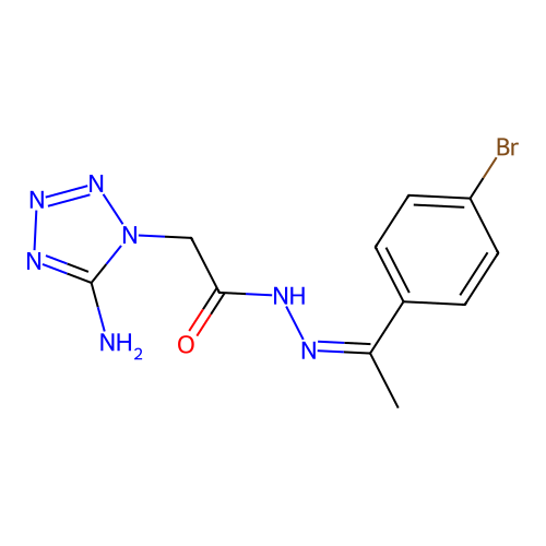 2-(5-amino-1H-tetrazol-1-yl)-N'-[(1Z)-1-(4-bromophenyl)ethylidene]acetohydrazide structure