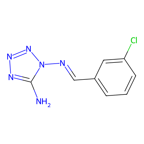 N~1~-[(E)-(3-chlorophenyl)methylidene]-1H-tetrazole-1,5-diamine structure