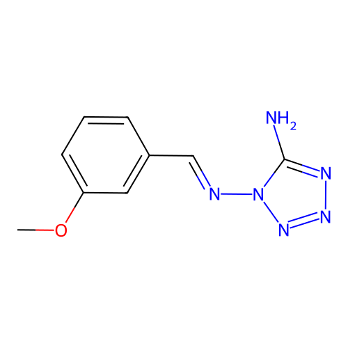 1-[(E)-(3-methoxyphenyl)methylideneamino]tetrazol-5-amine structure