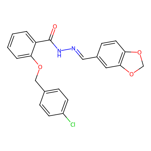 N'-(1,3-Benzodioxol-5-ylmethylene)-2-((4-chlorobenzyl)oxy)benzohydrazide structure