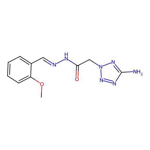2-(5-amino-2H-tetrazol-2-yl)-N'-[(E)-(2-methoxyphenyl)methylidene]acetohydrazide structure