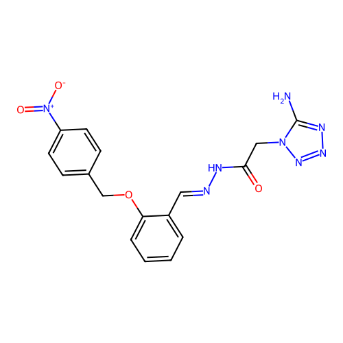 (E)-2-(5-amino-1H-tetrazol-1-yl)-N'-(2-((4-nitrobenzyl)oxy)benzylidene)acetohydrazide structure