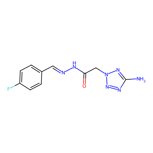 2-(5-amino-2H-tetrazol-2-yl)-N'-[(E)-(4-fluorophenyl)methylidene]acetohydrazide structure