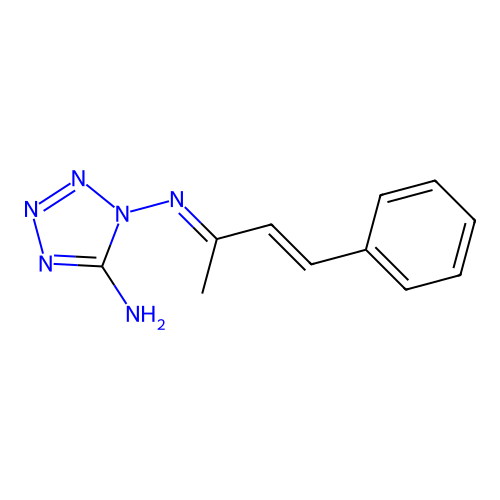 N~1~-[(2E,3E)-4-phenylbut-3-en-2-ylidene]-1H-tetrazole-1,5-diamine structure