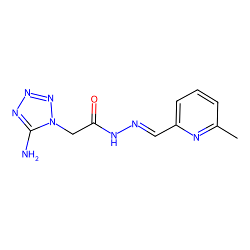 2-(5-aminotetrazol-1-yl)-N-[(E)-(6-methylpyridin-2-yl)methylideneamino]acetamide structure