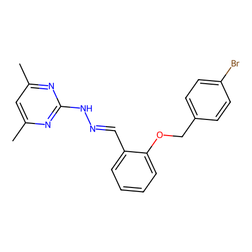 2-[(2E)-2-{2-[(4-bromobenzyl)oxy]benzylidene}hydrazinyl]-4,6-dimethylpyrimidine structure