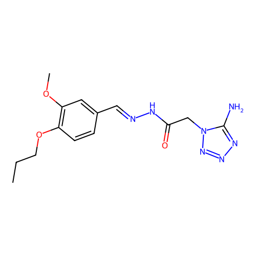 (E)-2-(5-amino-1H-tetrazol-1-yl)-N'-(3-methoxy-4-propoxybenzylidene)acetohydrazide structure