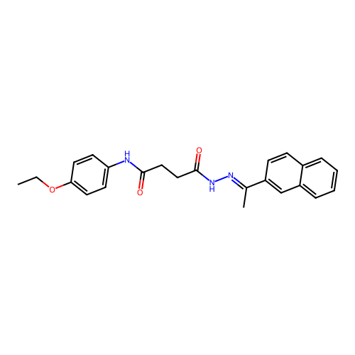 N-(4-ethoxyphenyl)-4-{(2E)-2-[1-(naphthalen-2-yl)ethylidene]hydrazinyl}-4-oxobutanamide structure