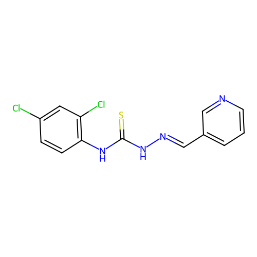 (2E)-N-(2,4-dichlorophenyl)-2-(pyridin-3-ylmethylidene)hydrazinecarbothioamide structure