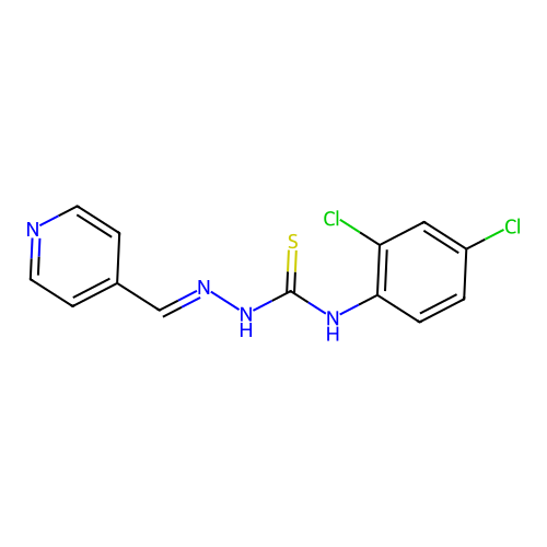 (2E)-N-(2,4-dichlorophenyl)-2-(pyridin-4-ylmethylidene)hydrazinecarbothioamide structure