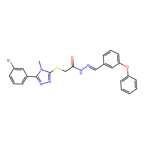 (E)-2-((5-(3-bromophenyl)-4-methyl-4H-1,2,4-triazol-3-yl)thio)-N'-(3-phenoxybenzylidene)acetohydrazide structure