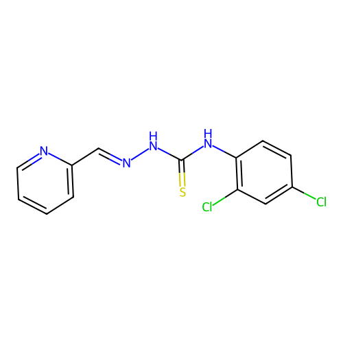 (2E)-N-(2,4-dichlorophenyl)-2-(pyridin-2-ylmethylidene)hydrazinecarbothioamide structure