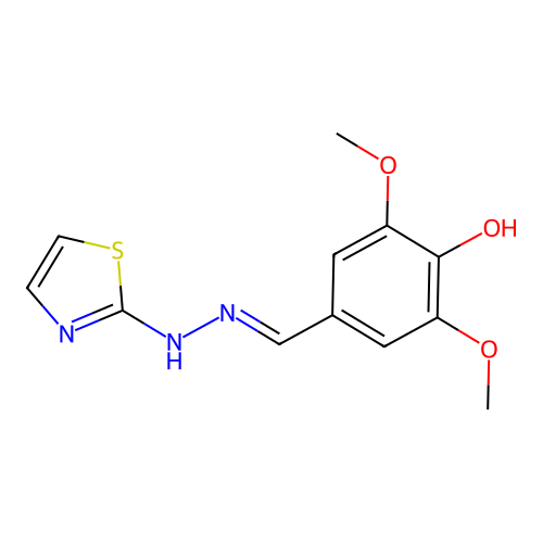 2,6-Dimethoxy-4-[(1,3-thiazol-2-ylhydrazinylidene)methyl]phenol structure