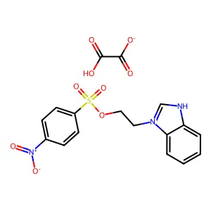 Oxalic acid--2-(1H-benzimidazol-1-yl)ethyl 4-nitrobenzene-1-sulfonate (1/1) structure