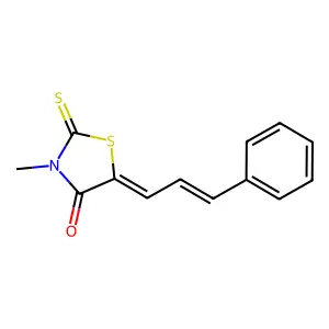(5Z)-3-methyl-5-[(2E)-3-phenylprop-2-en-1-ylidene]-2-thioxo-1,3-thiazolidin-4-one structure