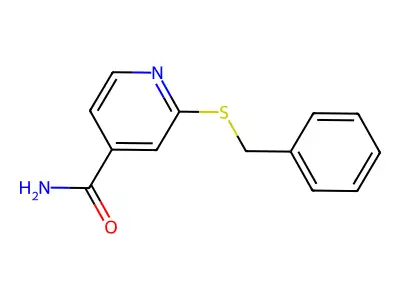 2-[(Phenylmethyl)thio]-pyridine-4-carboxamide structure