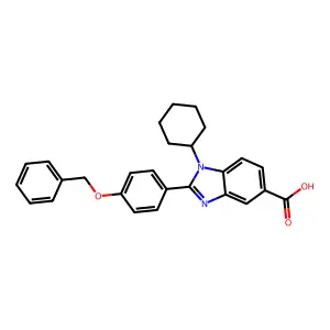 2-[4-(Benzyloxy)phenyl]-1-cyclohexyl-1h-benzimidazole-5-carboxylic acid structure