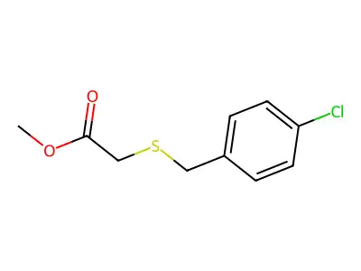 Methyl 2-(4-chlorobenzylthio)acetate structure