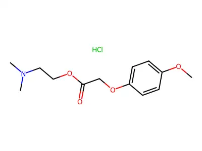(p-Methoxyphenoxy)acetic acid 2-(dimethylamino)ethyl ester hydrochloride structure