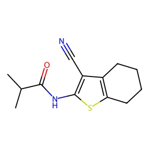 N-(3-cyano-4,5,6,7-tetrahydro-1-benzothiophen-2-yl)-2-methylpropanamide structure