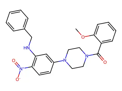 {4-[3-(Benzylamino)-4-nitrophenyl]piperazin-1-yl}(2-methoxyphenyl)methanone structure