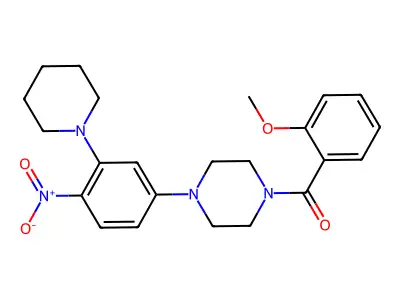 (2-Methoxyphenyl)-[4-(4-nitro-3-piperidin-1-ylphenyl)piperazin-1-yl]methanone structure