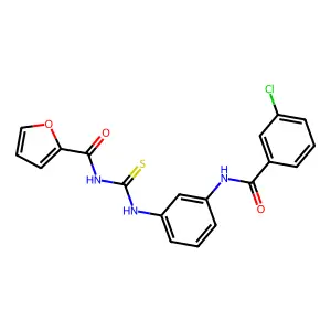 N-[[3-[(3-chlorobenzoyl)amino]phenyl]carbamothioyl]furan-2-carboxamide structure