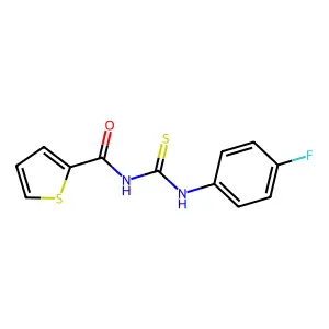 N-(4-fluorophenyl)-N'-(2-thienylcarbonyl)thiourea structure