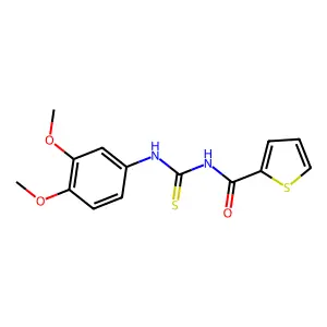 N-[(3,4-dimethoxyphenyl)carbamothioyl]thiophene-2-carboxamide structure