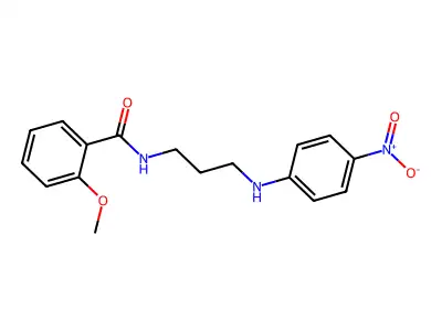 2-methoxy-N-[3-(4-nitroanilino)propyl]benzamide structure