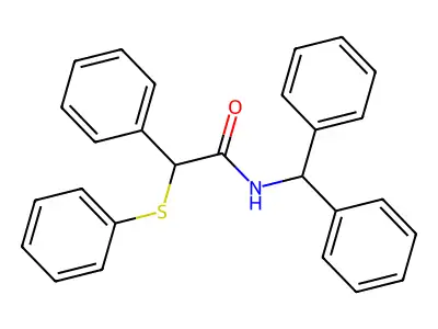 N-(diphenylmethyl)-2-phenyl-2-(phenylsulfanyl)acetamide structure