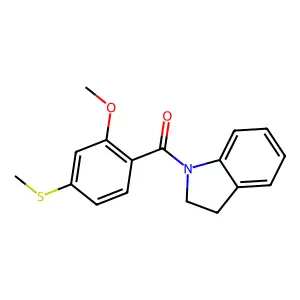 (2,3-Dihydro-indol-1-yl)-(2-methoxy-4-methylsulfanyl-phenyl)-methanone structure