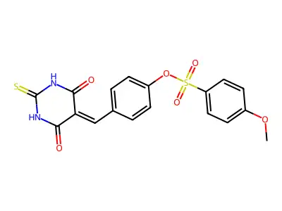 4-[(Tetrahydro-4,6-dioxo-2-thioxo-5(2H)-pyrimidinylidene)methyl]phenyl 4-methoxybenzenesulfonate structure