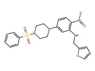 5-[4-(benzenesulfonyl)piperazin-1-yl]-N-(furan-2-ylmethyl)-2-nitroaniline structure
