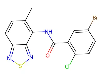 5-bromo-2-chloro-N-(5-methyl-2,1,3-benzothiadiazol-4-yl)benzamide structure