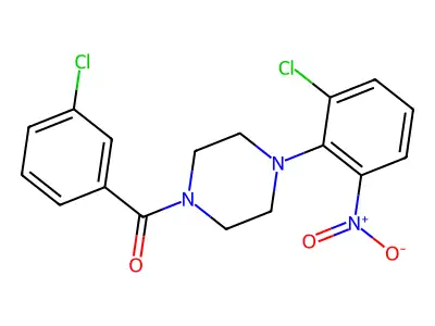 [4-(2-Chloro-6-nitrophenyl)piperazin-1-yl]-(3-chlorophenyl)methanone structure