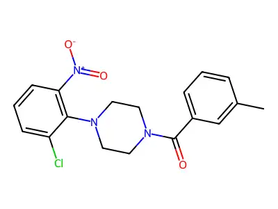 [4-(2-Chloro-6-nitrophenyl)piperazin-1-yl]-(3-methylphenyl)methanone structure