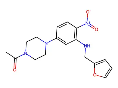 1-[4-[3-(Furan-2-ylmethylamino)-4-nitrophenyl]piperazin-1-yl]ethanone structure