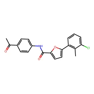 N-(4-acetylphenyl)-5-(3-chloro-2-methylphenyl)furan-2-carboxamide structure