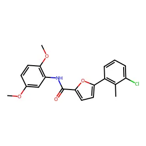 5-(3-chloro-2-methylphenyl)-N-(2,5-dimethoxyphenyl)furan-2-carboxamide structure