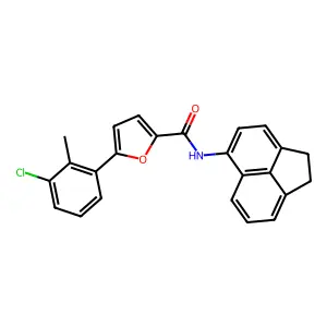 5-(3-chloro-2-methylphenyl)-N-(1,2-dihydro-5-acenaphthylenyl)-2-furamide structure