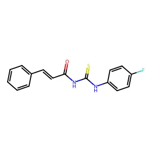 N-[(4-fluorophenyl)carbamothioyl]-3-phenyl-prop-2-enamide structure