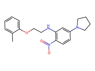 N-[2-(2-methylphenoxy)ethyl]-2-nitro-5-pyrrolidin-1-ylaniline structure