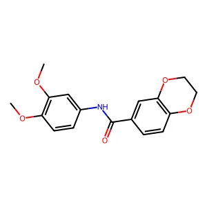 N-(3,4-dimethoxyphenyl)-2,3-dihydro-1,4-benzodioxine-6-carboxamide structure