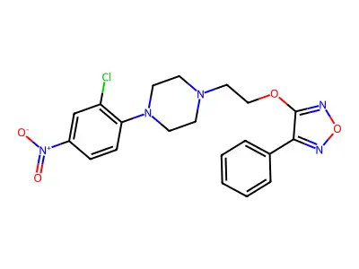 3-[2-[4-(2-Chloro-4-nitrophenyl)-1-piperazinyl]ethoxy]-4-phenyl-1,2,5-oxadiazole structure