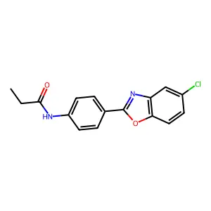N-[4-(5-chloro-1,3-benzoxazol-2-yl)phenyl]propanamide structure