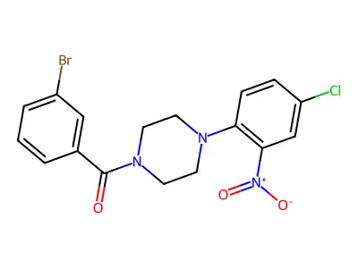 (3-Bromophenyl)-[4-(4-chloro-2-nitrophenyl)piperazin-1-yl]methanone structure