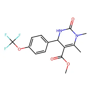 methyl 1,6-dimethyl-2-oxo-4-[4-(trifluoromethoxy)phenyl]-1,2,3,4-tetrahydropyrimidine-5-carboxylate structure