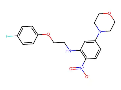 N-[2-(4-fluorophenoxy)ethyl]-5-morpholin-4-yl-2-nitroaniline structure