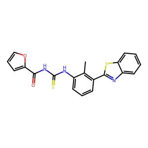 N-[[3-(1,3-benzothiazol-2-yl)-2-methylphenyl]carbamothioyl]furan-2-carboxamide structure